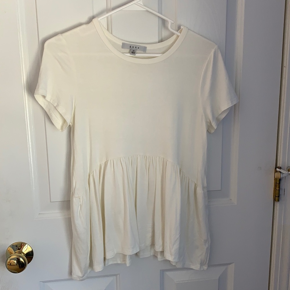 Gaze cream tunic top - size S
